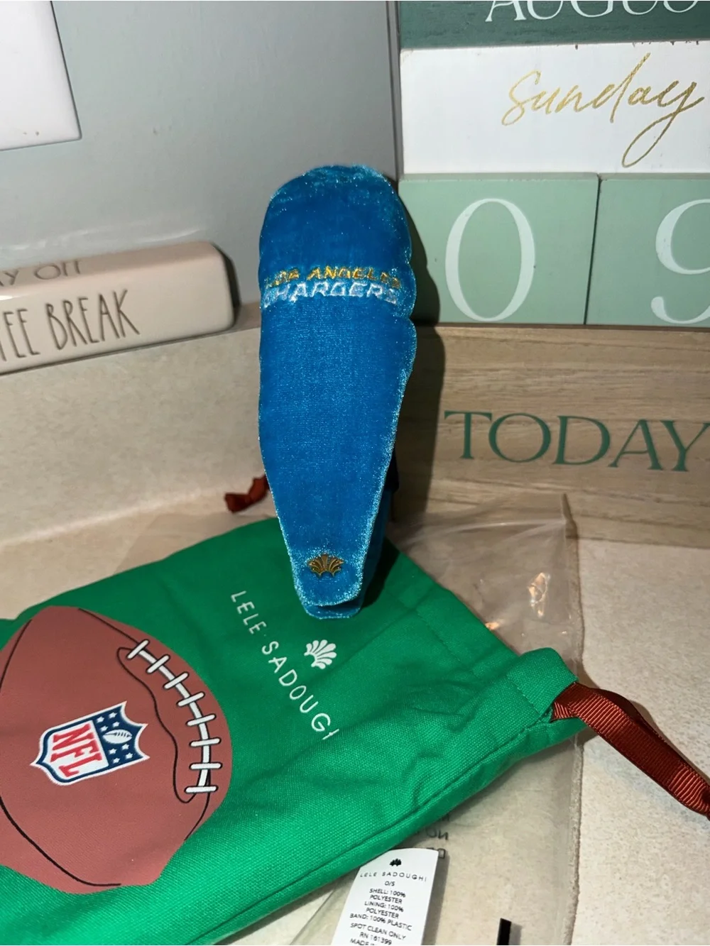 Lele Sadoughi X NFL LA Chargers Women’s Blue Headband NWT